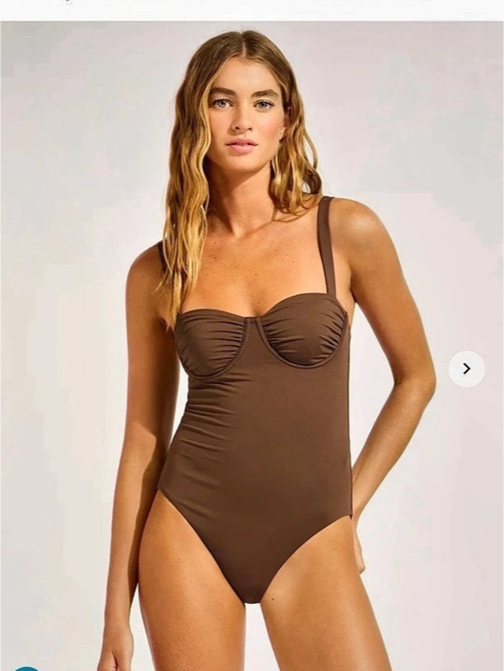 Seafolly Collective Ruched Underwire One Piece Swimsuit Ruched Underwire - Brown